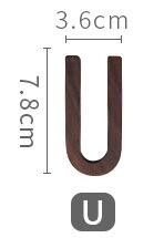 1 vnt. riešutmedžio medinės raidės angliškos abėcėlės „pasidaryk pats“ asmeninis vardo dizainas Menas amatai Laisvai stovinčios širdies vestuvių namų dekoras