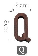 1 vnt. riešutmedžio medinės raidės angliškos abėcėlės „pasidaryk pats“ asmeninis vardo dizainas Menas amatai Laisvai stovinčios širdies vestuvių namų dekoras