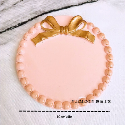 Ретро многоцветни фенове вие супер сладък бантик малък поднос кръгла квадратна декорация комплект чинии за бижута