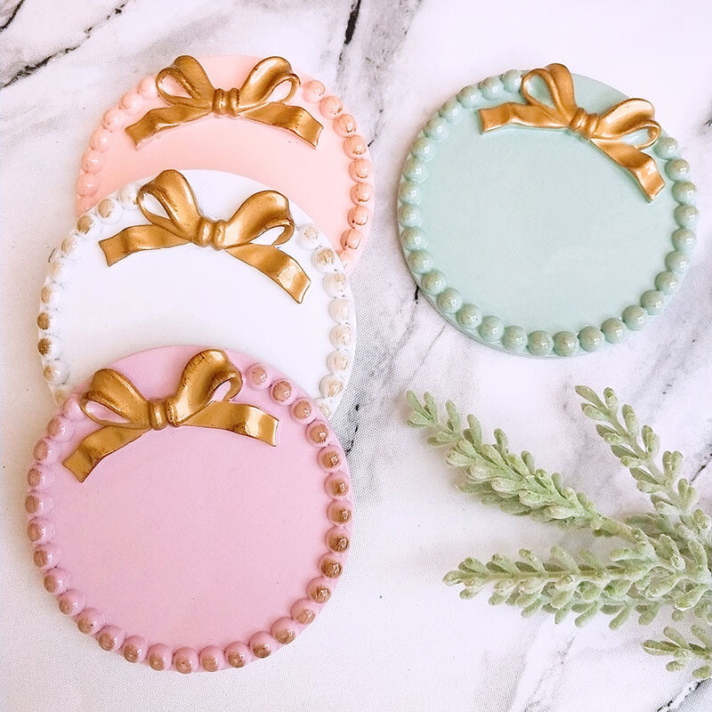 Ретро многоцветни фенове вие супер сладък бантик малък поднос кръгла квадратна декорация комплект чинии за бижута