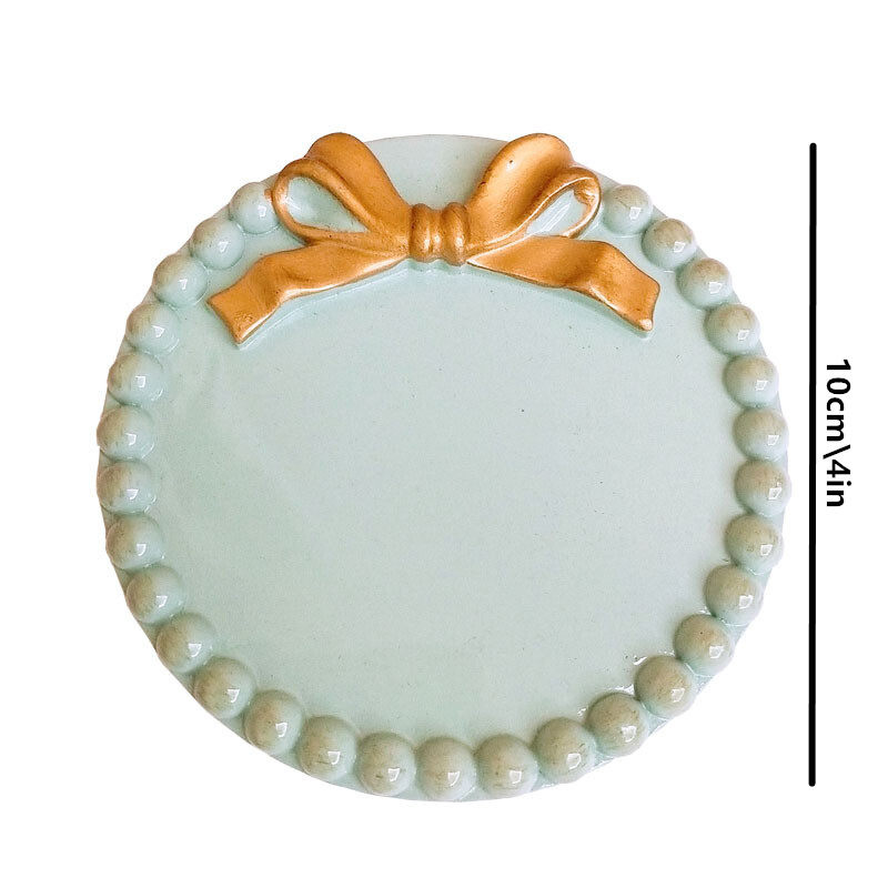 Ретро многоцветни фенове вие супер сладък бантик малък поднос кръгла квадратна декорация комплект чинии за бижута