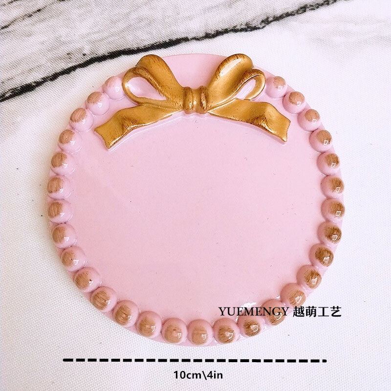 Ретро многоцветни фенове вие супер сладък бантик малък поднос кръгла квадратна декорация комплект чинии за бижута