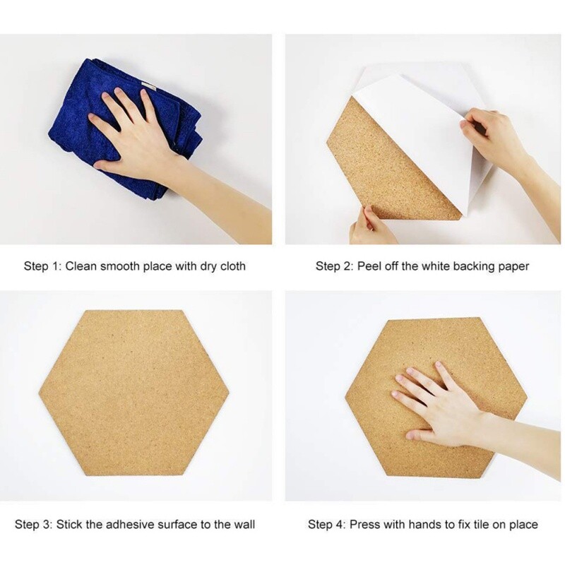 Šešiakampiai kamštiniai lipdukai „pasidaryk pats“ Dekoratyvinis atvirukas siena kamštinė lenta Skelbimų lenta Smeigtukų lentos namų biuro dekoravimui