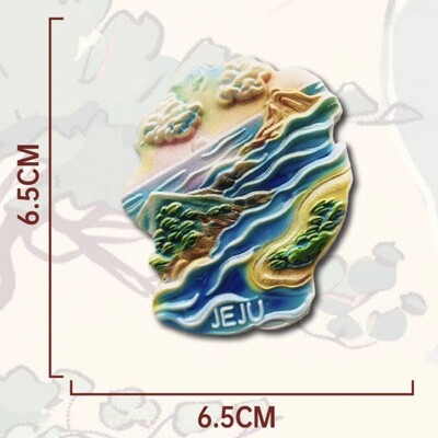 Азия Корея Чеджу смола 3D магнити за хладилник Туристически сувенир Стикер за хладилник Занаятчийски подарък Декорация