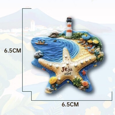 Азия Корея Чеджу смола 3D магнити за хладилник Туристически сувенир Стикер за хладилник Занаятчийски подарък Декорация