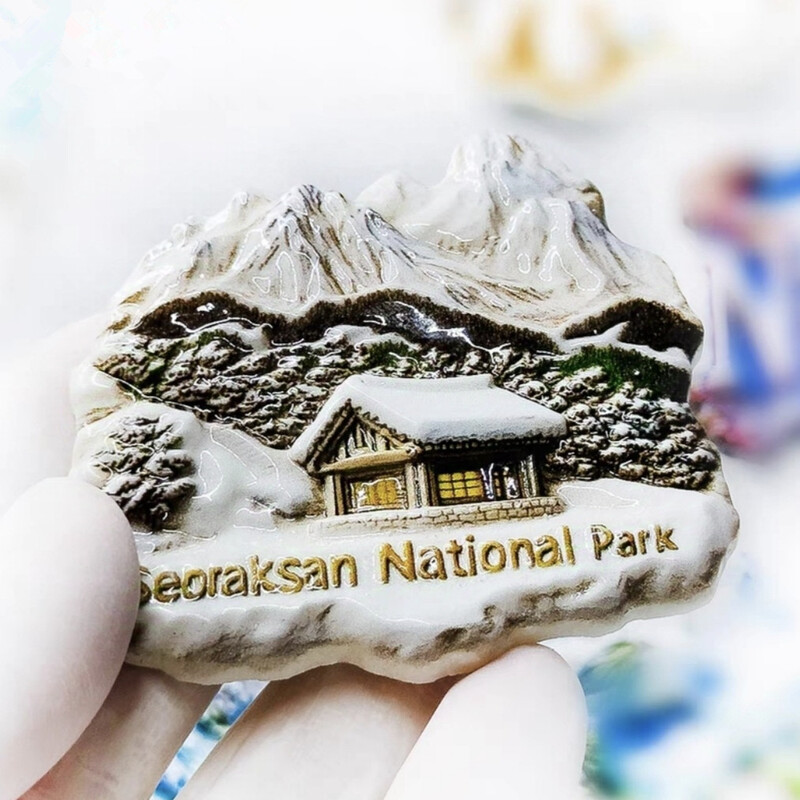 Азия Корея Чеджу смола 3D магнити за хладилник Туристически сувенир Стикер за хладилник Занаятчийски подарък Декорация