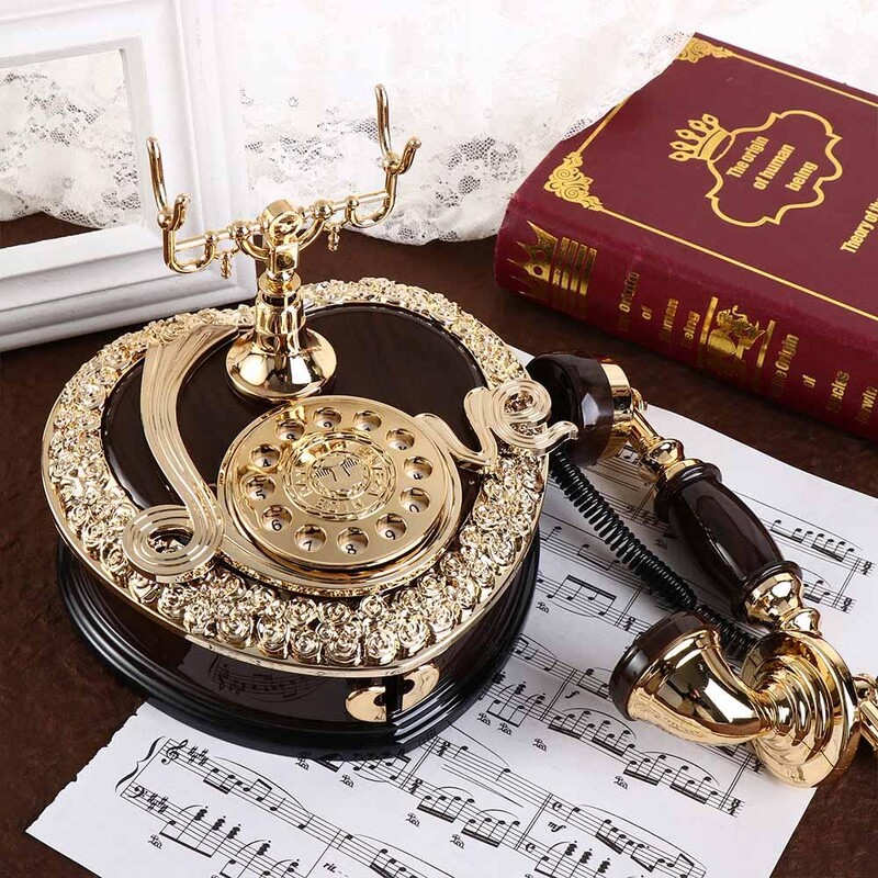 Lengvas prabangus klasikinio stiliaus ciferblatas Senamadiškas telefono muzikinis dėklas Namų rašomasis stalas Veranda Namų apdaila Svetainės apdaila