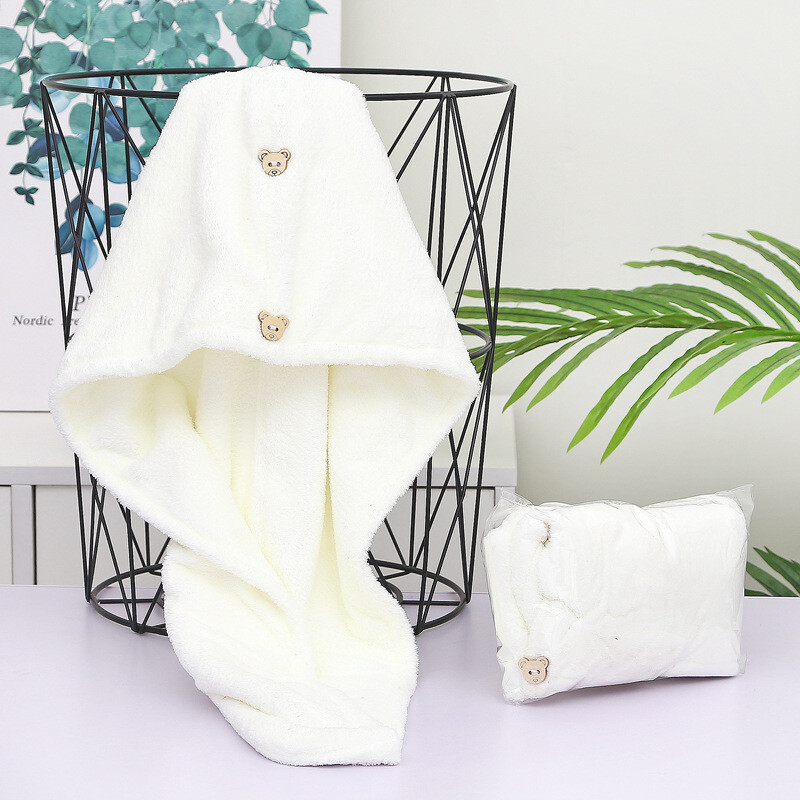 Нов стил шапка за суха коса Двуслойна дамска абсорбираща кърпа за глава за шампоан с ултрафини размери удебелена шапка за душ силно водопоглъщане плътен цвят бързо съхнене