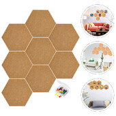 Placă de plută hexagonală Cadru din lemn autoadeziv pentru decorarea peretelui Scrisori notă Mesaje Fotografii și multe altele