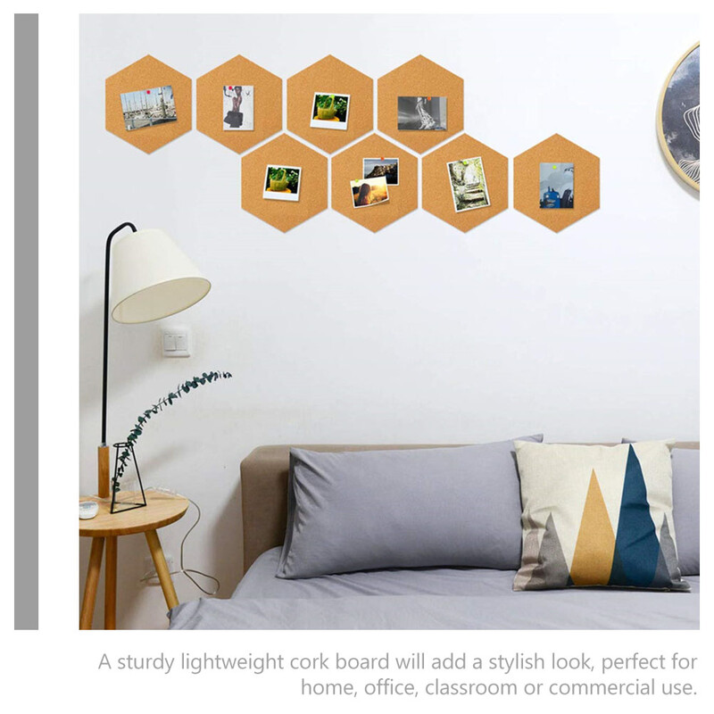 Šešiakampė kamštinė lenta Lipnus medinis rėmas sienų dekoravimui Atmintinės Laiškai Žinutės Nuotraukos ir daugiau