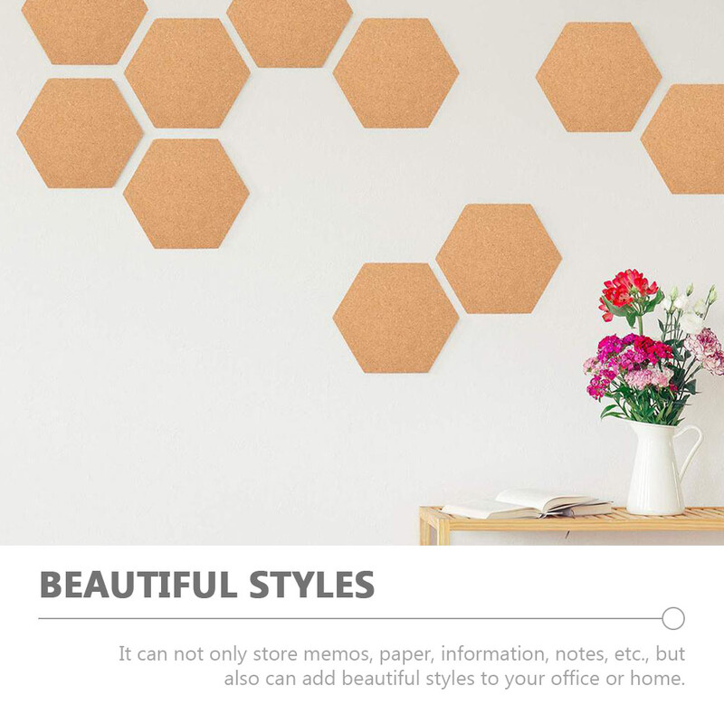 Šešiakampė kamštinė lenta Lipnus medinis rėmas sienų dekoravimui Atmintinės Laiškai Žinutės Nuotraukos ir daugiau