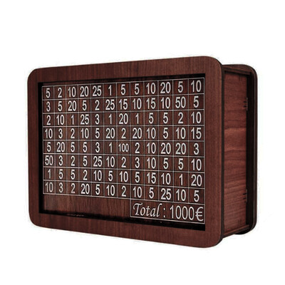 1000/2000/3000/5000/10000 евро Дървена касичка касичка Money Vault Кутия за спестявания Предизвикателство Калъф за съхранение на пари