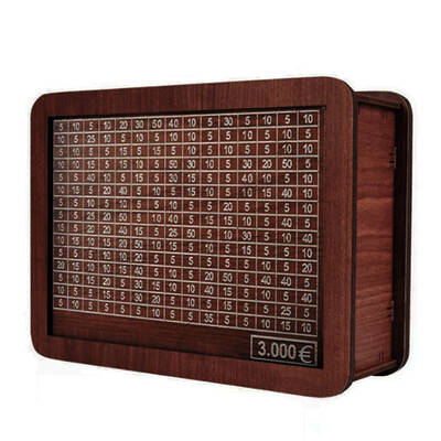 1000/2000/3000/5000/10000 евро Дървена касичка касичка Money Vault Кутия за спестявания Предизвикателство Калъф за съхранение на пари