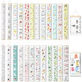 Карикатура Диаграма на растежа на бебета и деца Запис на дървена рамка Линийка за измерване на височината за момчета и момичета Декорация на детска стая 키재기