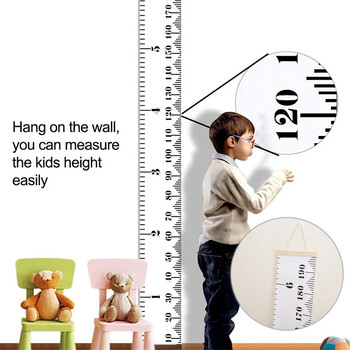 Cartoon Baby Kids Growth Chart Record Ξύλινη κορνίζα Υφασμάτινο Ύψος μέτρησης χάρακα για αγόρια και κορίτσια Παιδικό δωμάτιο 키재기 Διακόσμηση