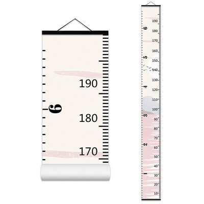 Карикатура Диаграма на растежа на бебета и деца Запис на дървена рамка Линийка за измерване на височината за момчета и момичета Декорация на детска стая 키재기