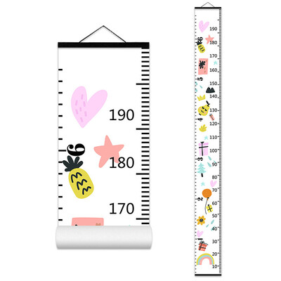 Карикатура Диаграма на растежа на бебета и деца Запис на дървена рамка Линийка за измерване на височината за момчета и момичета Декорация на детска стая 키재기