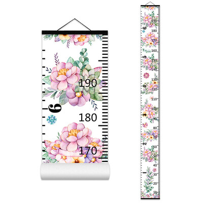 Карикатура Диаграма на растежа на бебета и деца Запис на дървена рамка Линийка за измерване на височината за момчета и момичета Декорация на детска стая 키재기