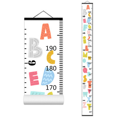 Карикатура Диаграма на растежа на бебета и деца Запис на дървена рамка Линийка за измерване на височината за момчета и момичета Декорация на детска стая 키재기