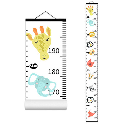 Карикатура Диаграма на растежа на бебета и деца Запис на дървена рамка Линийка за измерване на височината за момчета и момичета Декорация на детска стая 키재기