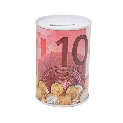Тенекиена цилиндър Касичка за евро долари Кутия за снимки Кутия за домакински спестявания Декорация на дома Кутии за пари