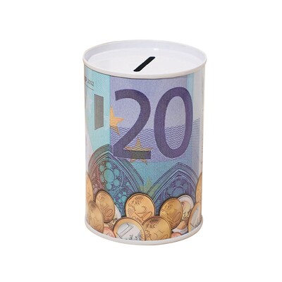 Тенекиена цилиндър Касичка за евро долари Кутия за снимки Кутия за домакински спестявания Декорация на дома Кутии за пари