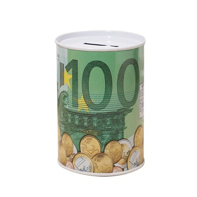 Тенекиена цилиндър Касичка за евро долари Кутия за снимки Кутия за домакински спестявания Декорация на дома Кутии за пари
