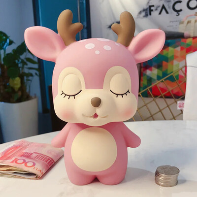 Карикатура Творческа касичка с монети от смола Карикатура Касичка във формата на елен Всекидневна Спалня Декорация на работния плот Орнаменти Елен