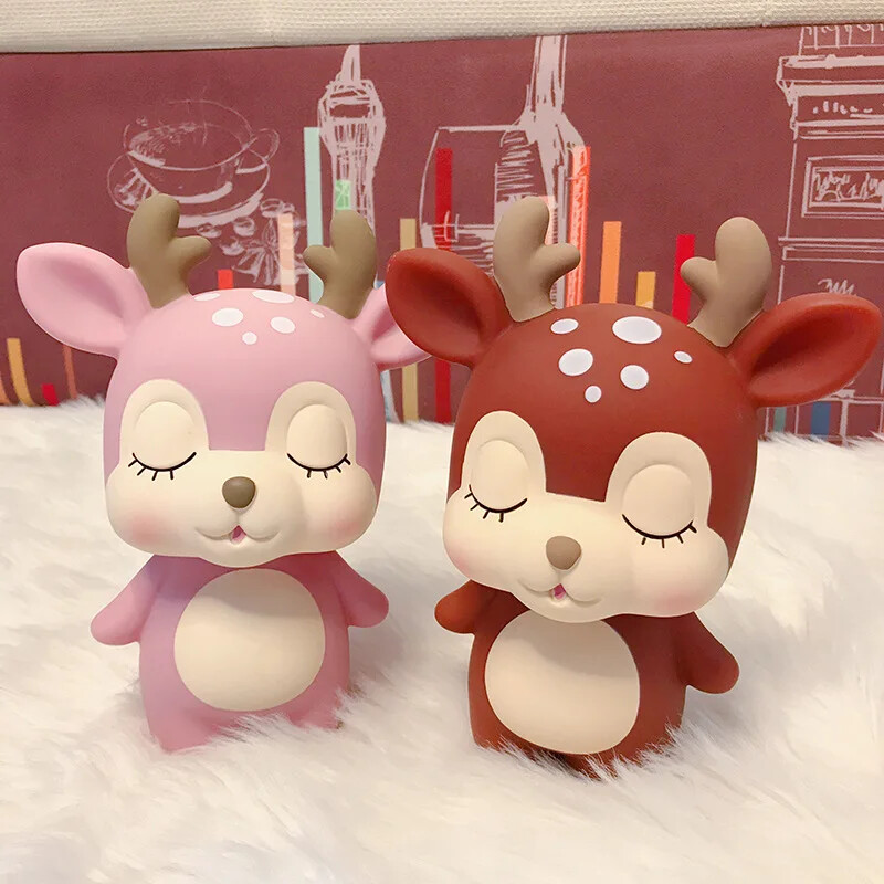 Карикатура Творческа касичка с монети от смола Карикатура Касичка във формата на елен Всекидневна Спалня Декорация на работния плот Орнаменти Елен