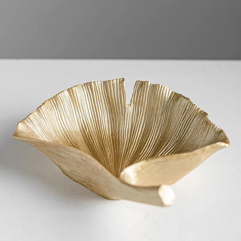 Смола Златни листа от гинко Съхранение Декоративни фигурки за настолен декор Веранда Настолен ключ Контейнер за съхранение на закуски