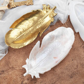 Направи си сам Кристална форма от епоксидна смола Перо Крило Чиния Декорация на чиния Настолно съхранение Огледало Силиконова форма