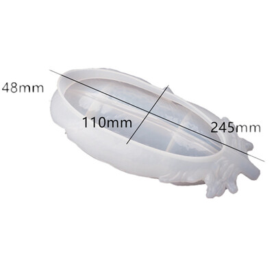 Направи си сам Кристална форма от епоксидна смола Перо Крило Чиния Декорация на чиния Настолно съхранение Огледало Силиконова форма