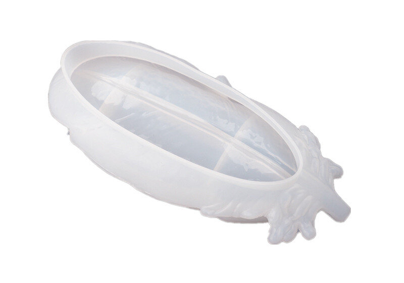 Направи си сам Кристална форма от епоксидна смола Перо Крило Чиния Декорация на чиния Настолно съхранение Огледало Силиконова форма