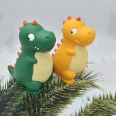 Очарователна банка Penny с форма на динозавър - Издръжлив PVC, дизайн с отваряща се горна част за лесен достъп, идеален за декор на дома и офиса