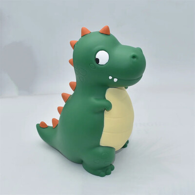 Очарователна банка Penny с форма на динозавър - Издръжлив PVC, дизайн с отваряща се горна част за лесен достъп, идеален за декор на дома и офиса