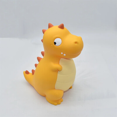 Очарователна банка Penny с форма на динозавър - Издръжлив PVC, дизайн с отваряща се горна част за лесен достъп, идеален за декор на дома и офиса