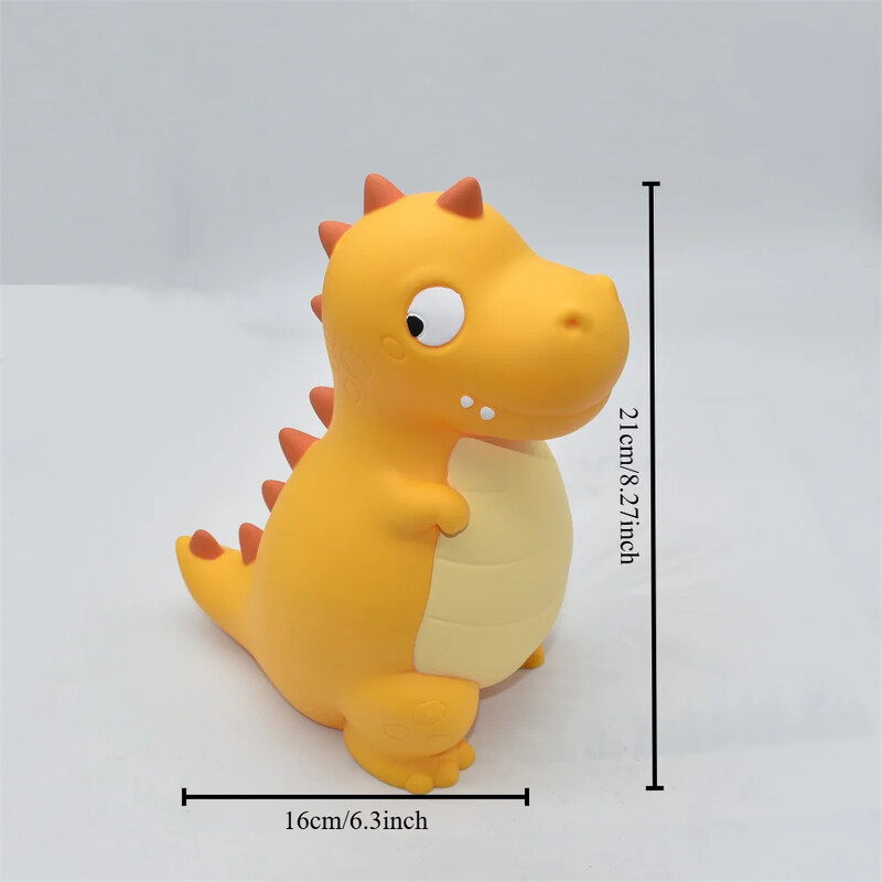 Очарователна банка Penny с форма на динозавър - Издръжлив PVC, дизайн с отваряща се горна част за лесен достъп, идеален за декор на дома и офиса