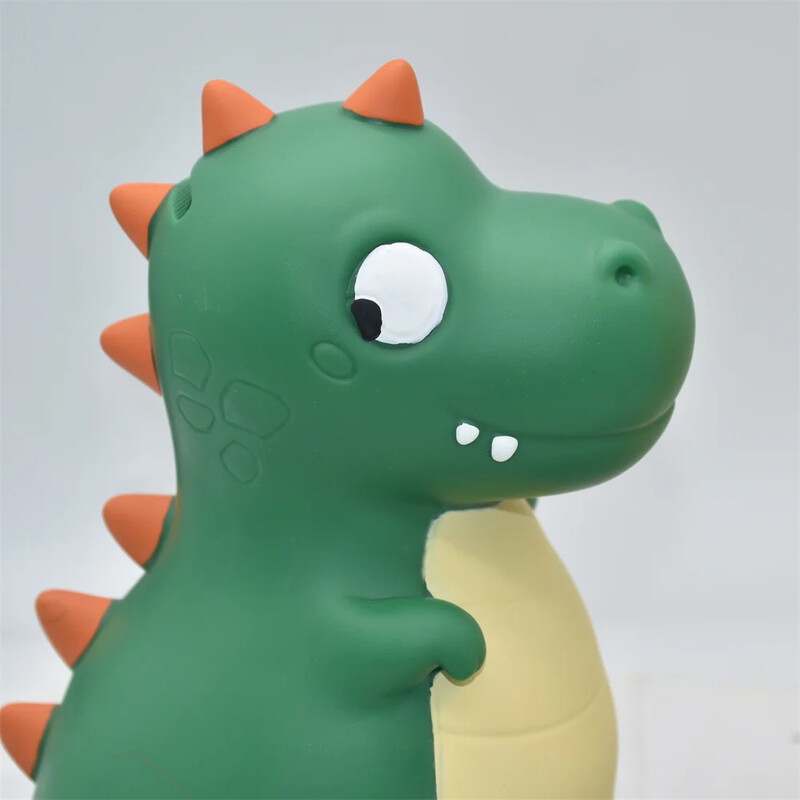Очарователна банка Penny с форма на динозавър - Издръжлив PVC, дизайн с отваряща се горна част за лесен достъп, идеален за декор на дома и офиса