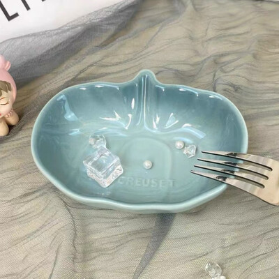 Helovino prancūziško moliūgo lėkštės spalvota keraminė naminių gyvūnėlių dubenėliui panirimo indas Rankų darbo garnyras Namų virtuvės deserto padėklo dekoravimas