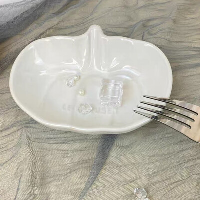 Helovino prancūziško moliūgo lėkštės spalvota keraminė naminių gyvūnėlių dubenėliui panirimo indas Rankų darbo garnyras Namų virtuvės deserto padėklo dekoravimas