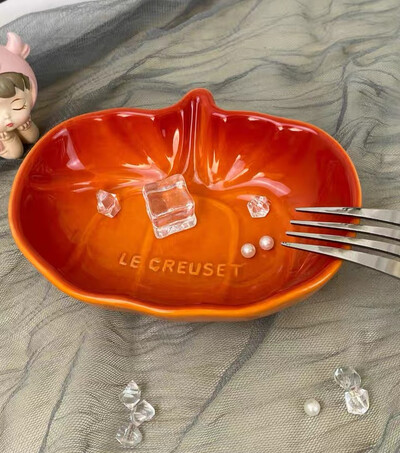 Helovino prancūziško moliūgo lėkštės spalvota keraminė naminių gyvūnėlių dubenėliui panirimo indas Rankų darbo garnyras Namų virtuvės deserto padėklo dekoravimas