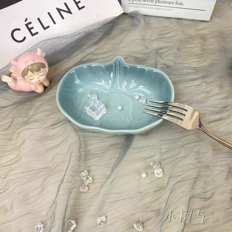 Helovino prancūziško moliūgo lėkštės spalvota keraminė naminių gyvūnėlių dubenėliui panirimo indas Rankų darbo garnyras Namų virtuvės deserto padėklo dekoravimas