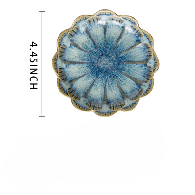 Šiaurės šalių minimalistinis papuošalų dėklas Mėlynas rožinis laikymo padėklas buitinė užkandžių skonio lėkštė Keraminė lotoso papuošalų demonstravimo lėkštė