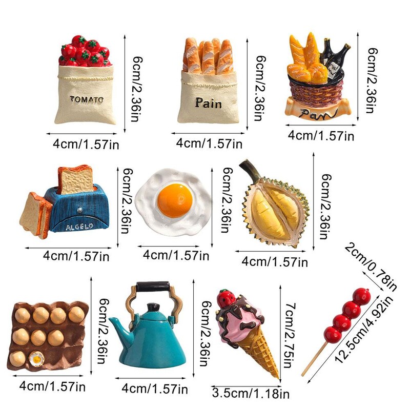 Симулация Храна Хладилник Магнитни стикери Смола Яйце Nordic Ins Декор Магнити за хладилници Домашен декор