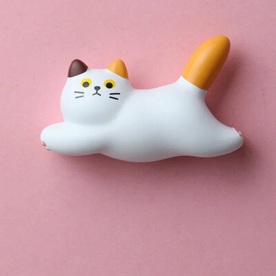 Сладка раирана котка Магнит за хладилник Офис Бяла дъска Карта Бележки Стикер за хладилник Креативна фотостенна магнитна катарама Домашен декор