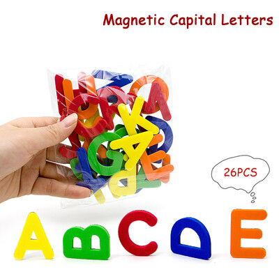 Магнитни букви Цифри Азбука ABC 123 Магнити за хладилник Пластмасови образователни играчки за обучение в предучилищна възраст Комплект математически главни букви с малки букви