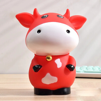 Орнаменти Хартиени пари Животно Крава Безопасна касичка за деца Творчески детски подаръци Монети Касичка Декорация на дома