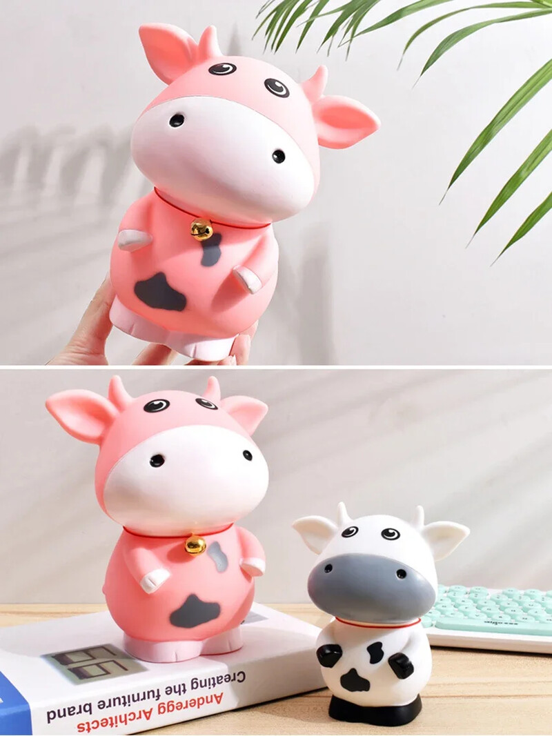 Орнаменти Хартиени пари Животно Крава Безопасна касичка за деца Творчески детски подаръци Монети Касичка Декорация на дома