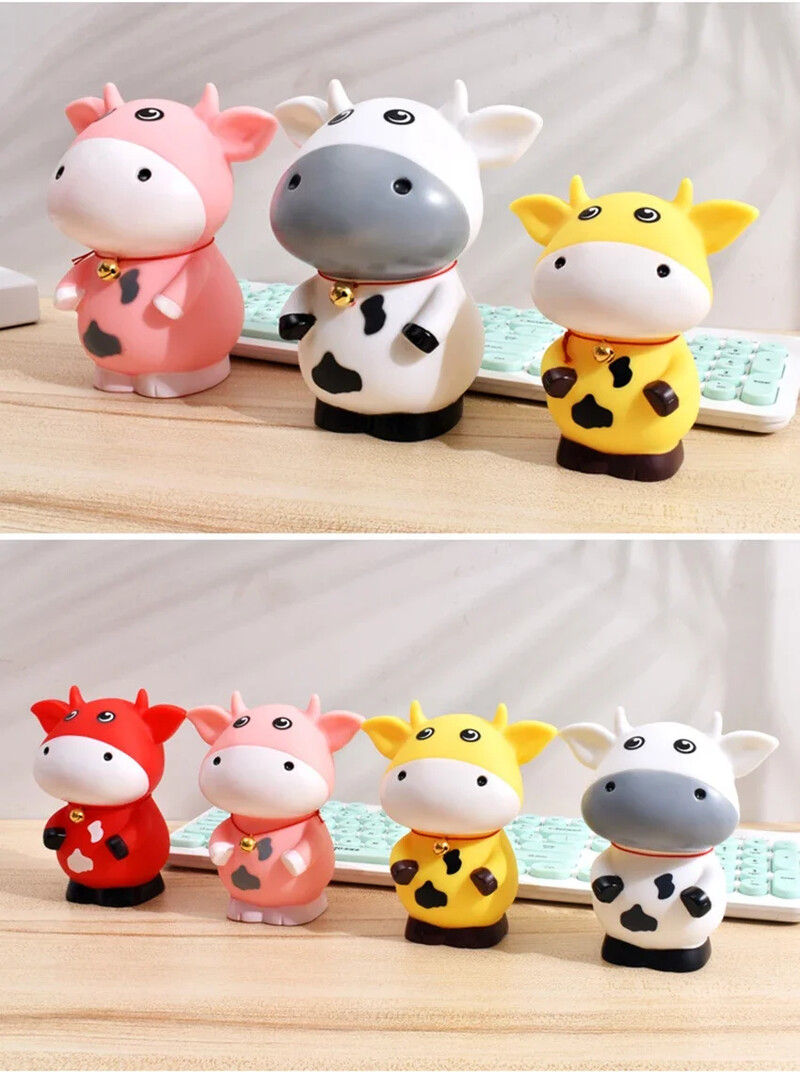 Орнаменти Хартиени пари Животно Крава Безопасна касичка за деца Творчески детски подаръци Монети Касичка Декорация на дома