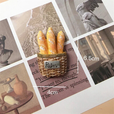 Стикер за хладилник Сладък анимационен триизмерен креативен магнитен стикер симулирана храна, хляб, послание, стикер, магнит